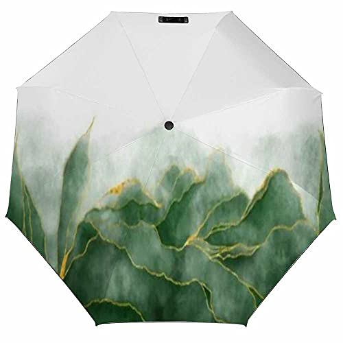 Watercolor Green Paints Golden Marble