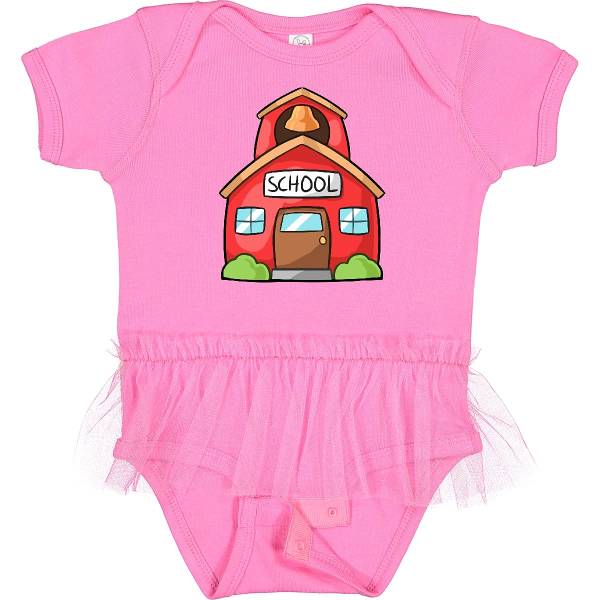 Inktastic Cute School House Infant Tutu Bodysuit - Adorable Baby Onesie for Girls, Soft Cotton Romper for Newborns & Toddlers - Perfect for School Events, Photo Shoots & Playtime
