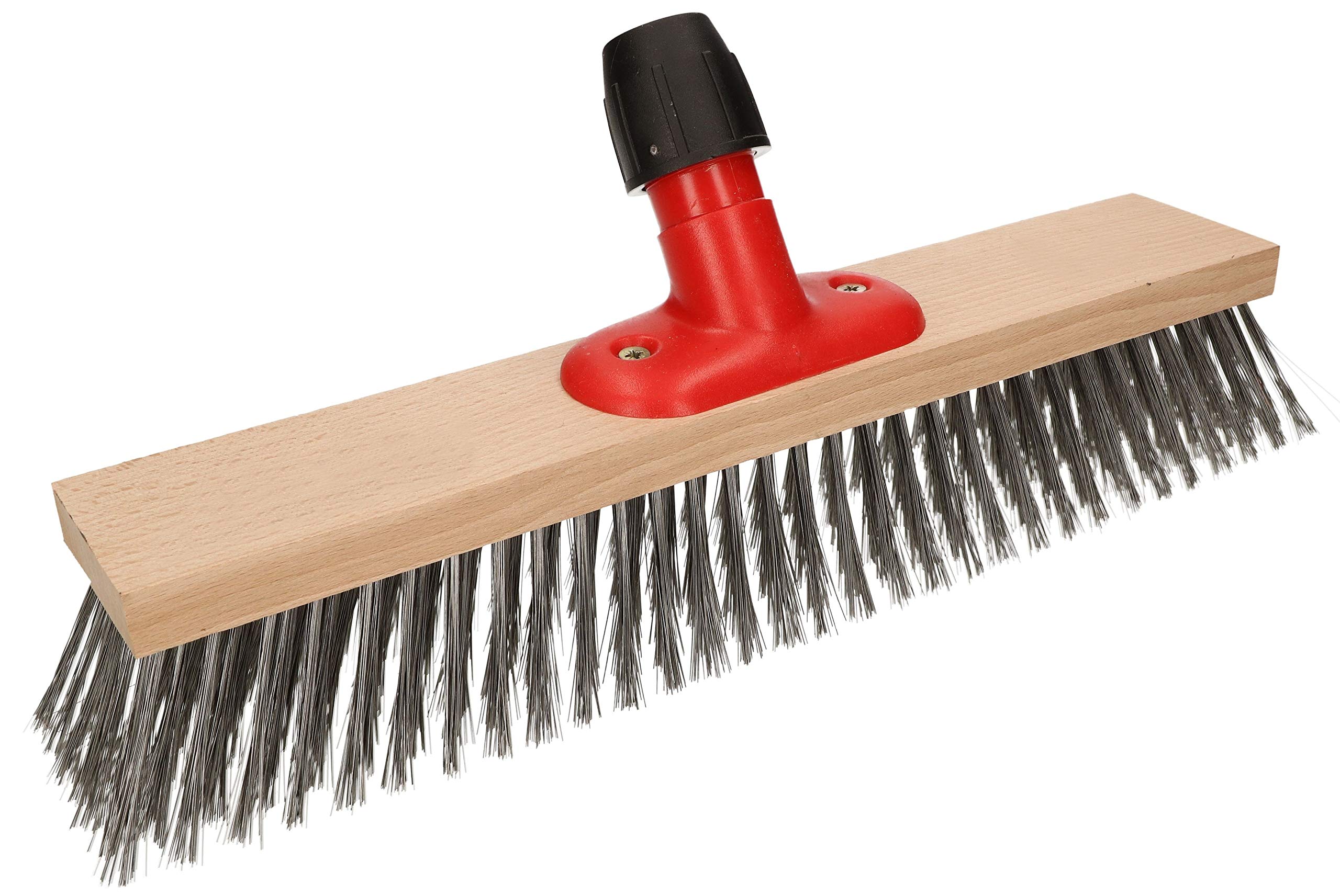 Stainless Steel Wire Brush for Wood Cleaning - 370mm Heavy Duty Red Handle - Perfect for Rust Removal, Grill Cleaning & DIY Projects