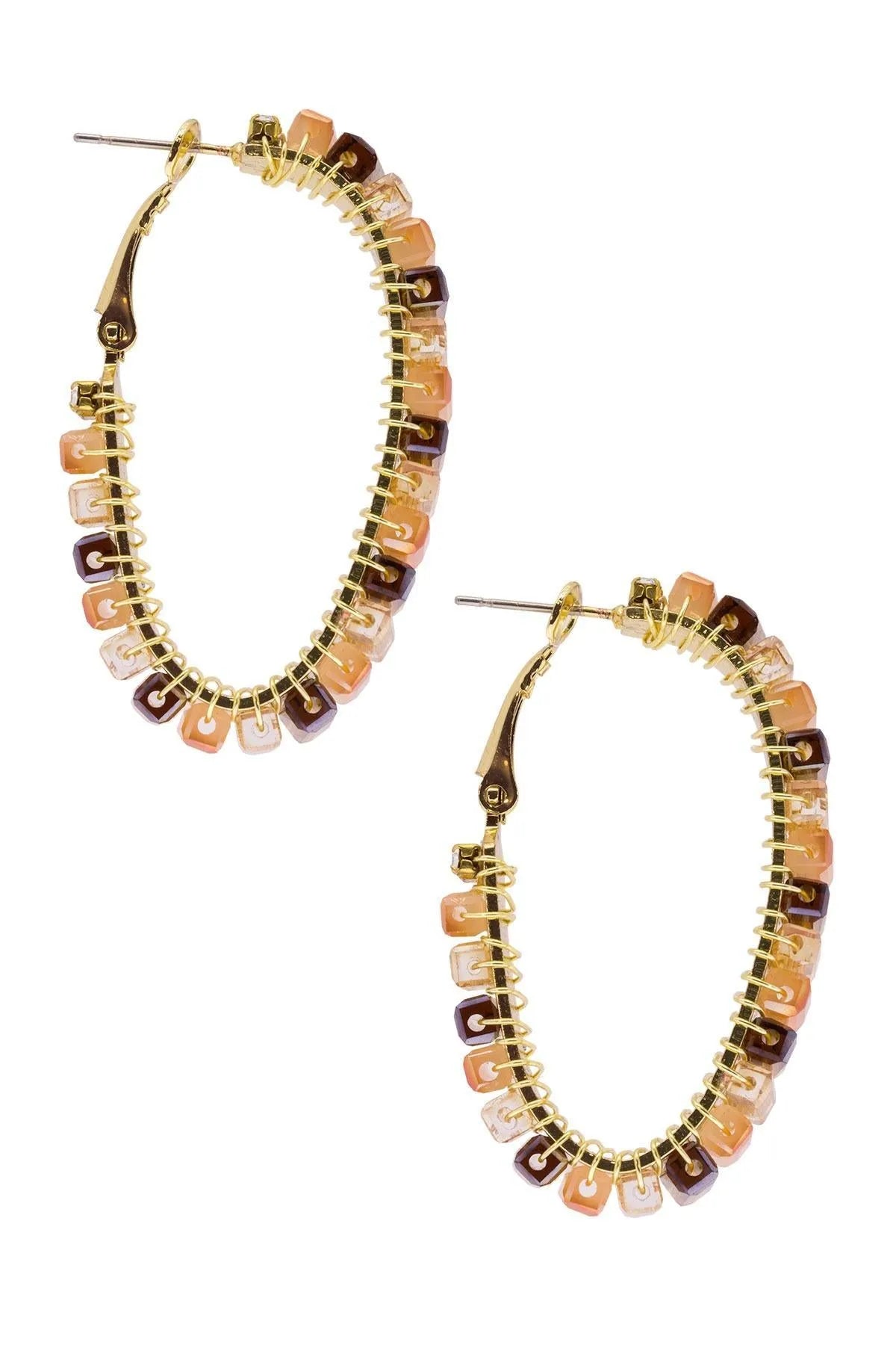 Handmade Mosaic Beaded Hoop Earrings for Women - Boho Chic Jewelry for Parties, Weddings & Everyday Wear