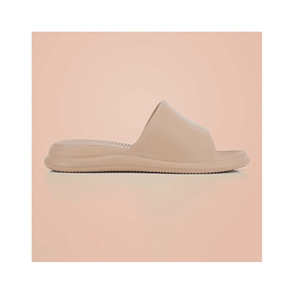 Unisex Summer Slippers - Breathable EVA Sandals with Massage Nodes, Non-Slip Thick Sole for Bathroom, Home & Beach Wear - UK Size 4-10 (Milk Tea Color, EU 42-43) - Perfect for Poolside, Spa Days and Indoor Comfort