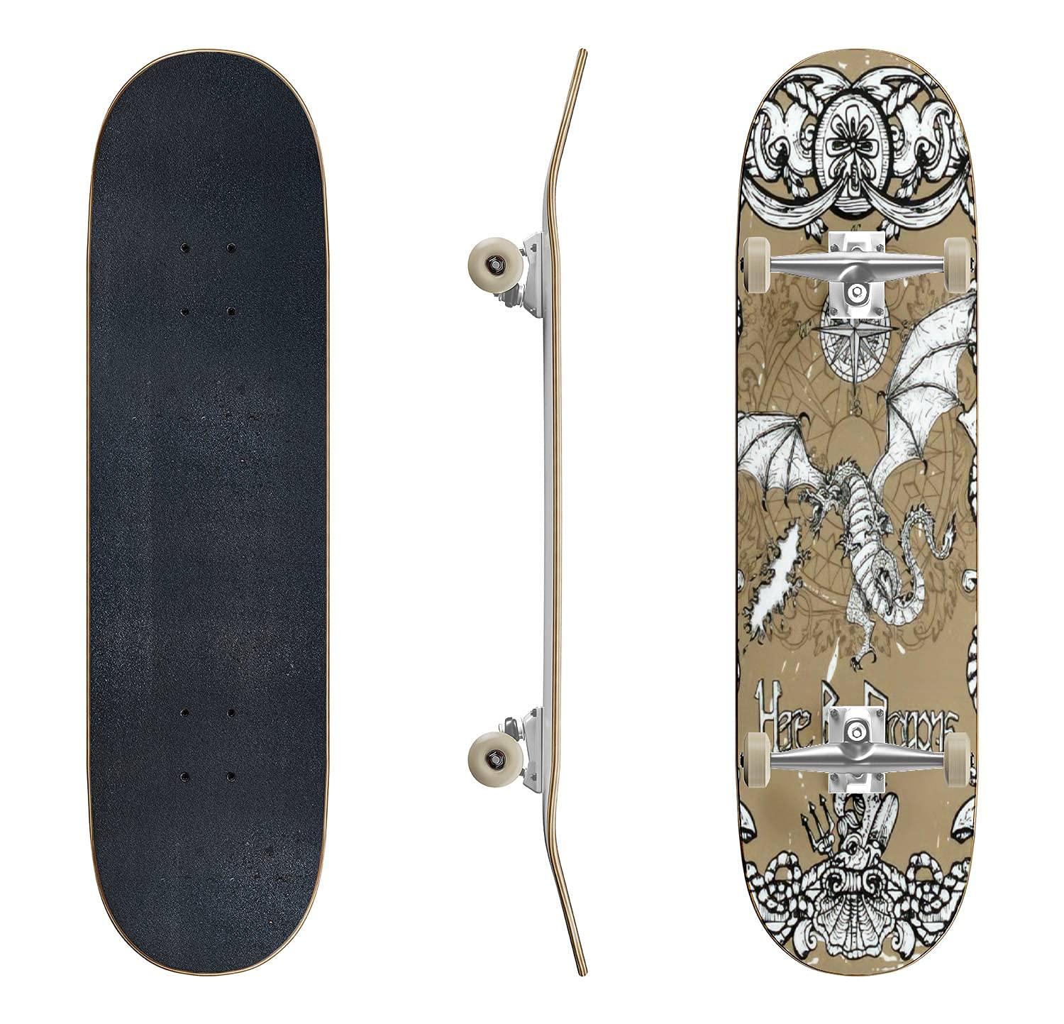 Chinese Dragon Skateboard - Classic Concave Longboard for Beginners & Professionals | Extreme Sports Gear, Cool Teen Gifts | Perfect for Street Skating, Park Tricks & Commuting