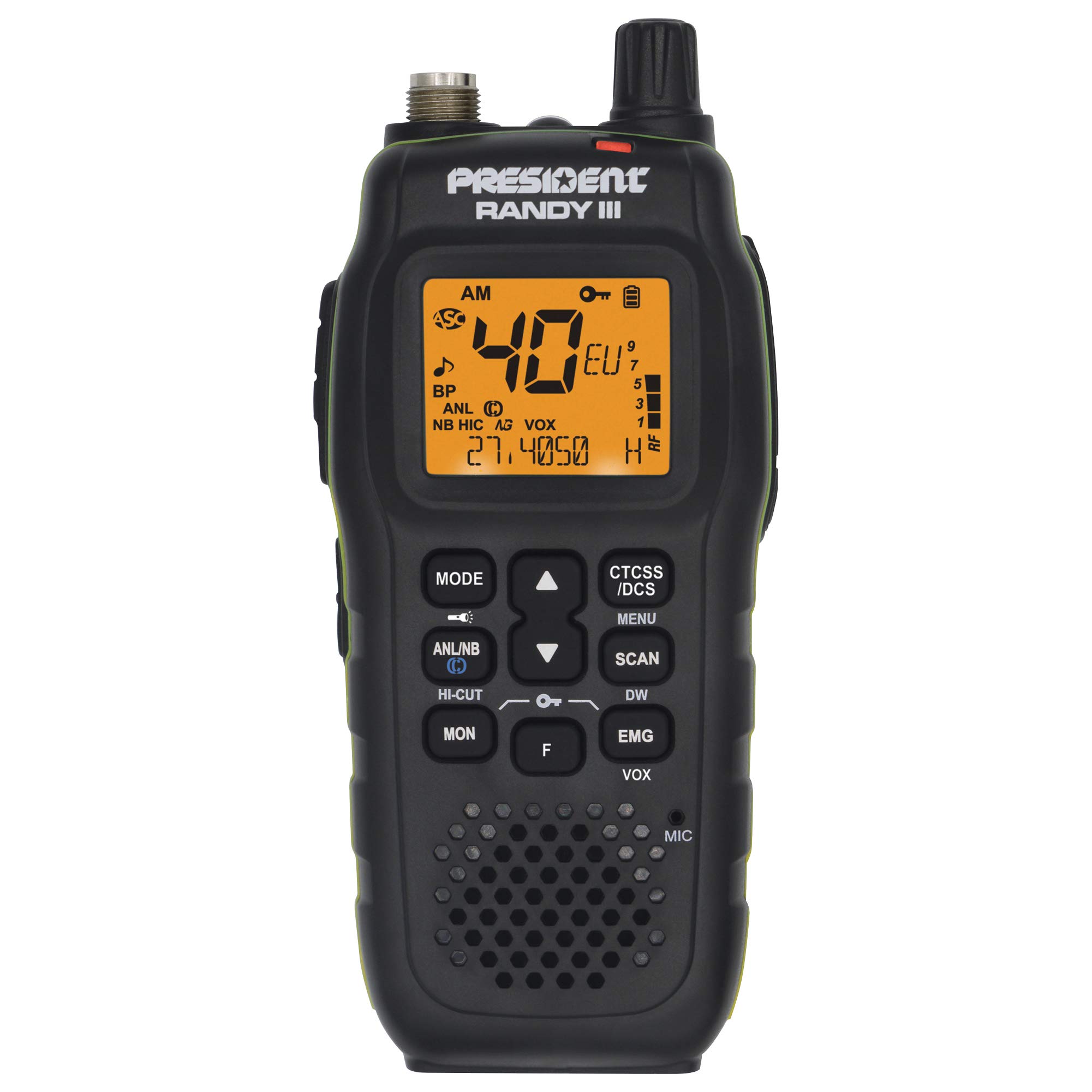 President Randy-III AM/FM Walkie Talkie CB Radio with 1800mAh Lithium Battery - Long Range Two-Way Communication for Outdoor Adventures, Camping, and Emergency Preparedness