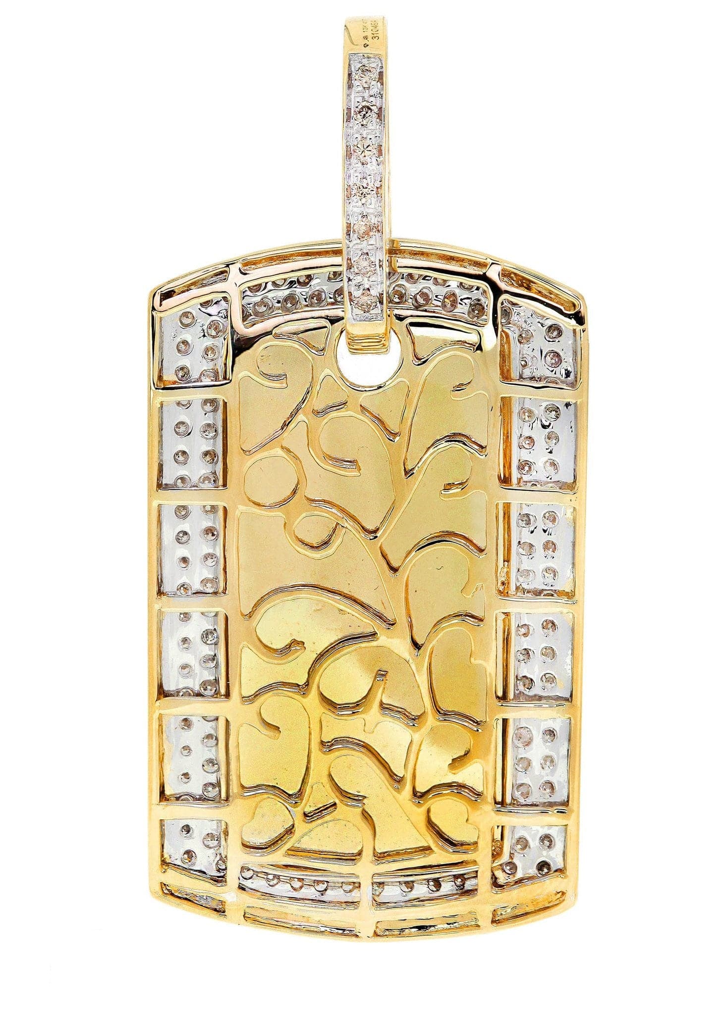 Diamond Dog Tag Pendant - 14.17 Grams Solid Gold Necklace with 2.17 Carats Genuine Diamonds | Perfect for Men's Jewelry, Military Gifts & Everyday Wear