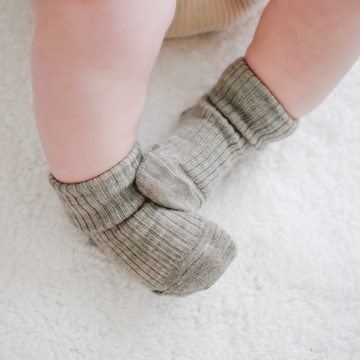 Soft Wool Socks for Babies & Toddlers - Warm Gray & White Winter Socks for Infants - Cozy Footwear for Cold Weather & Indoor Play
