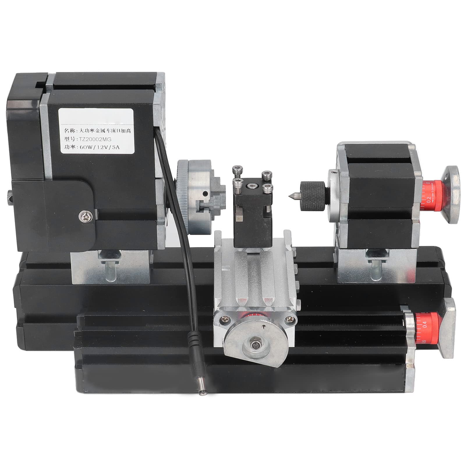 Micro Metal Lathe for Wood & Plastic Processing - High Power Precision Mini Lathe with US Plug - Ideal for DIY Projects, Hobbyists & Small Workshops
