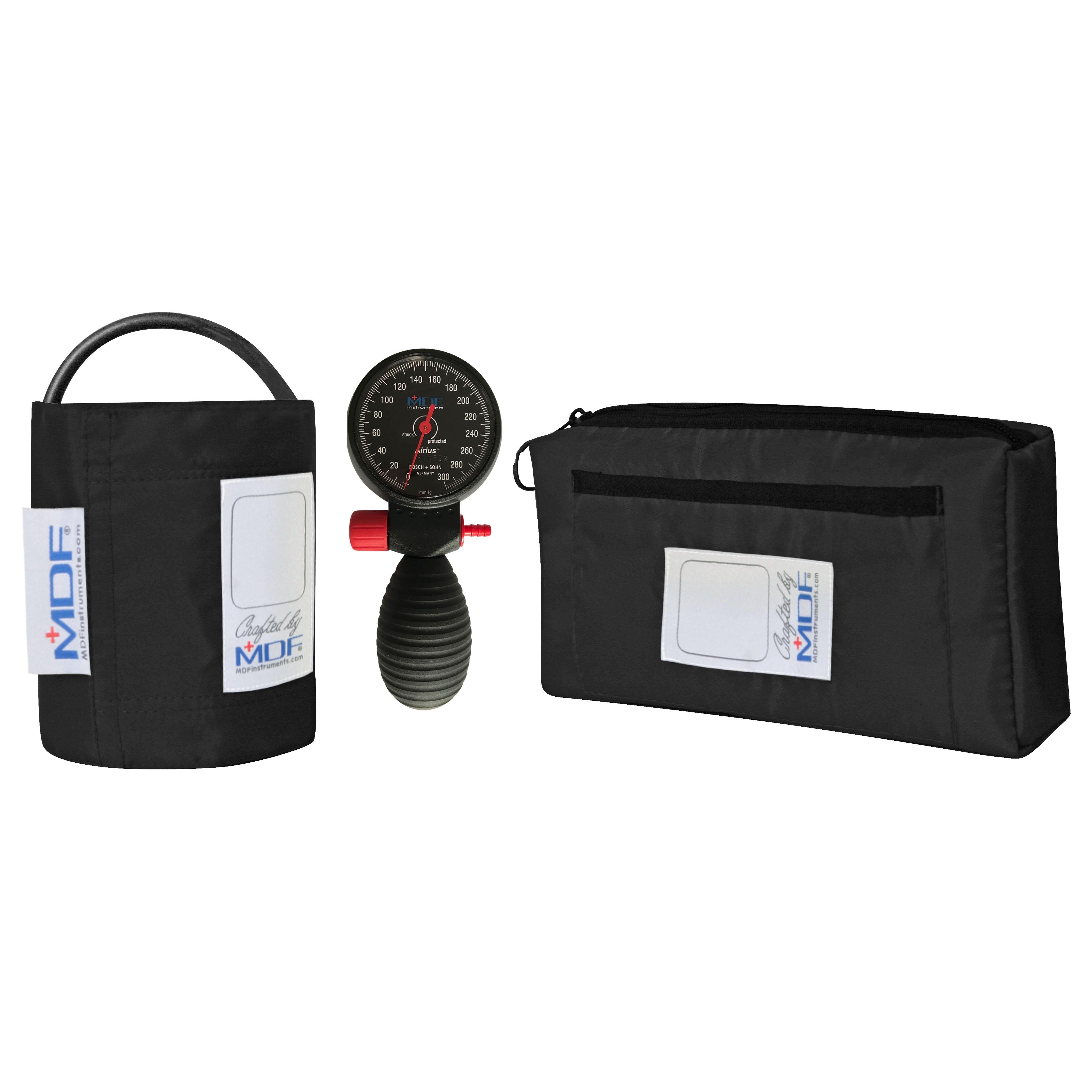 Airius® Palm Aneroid Sphygmomanometer - Portable Blood Pressure Monitor for Home & Travel Use - Black