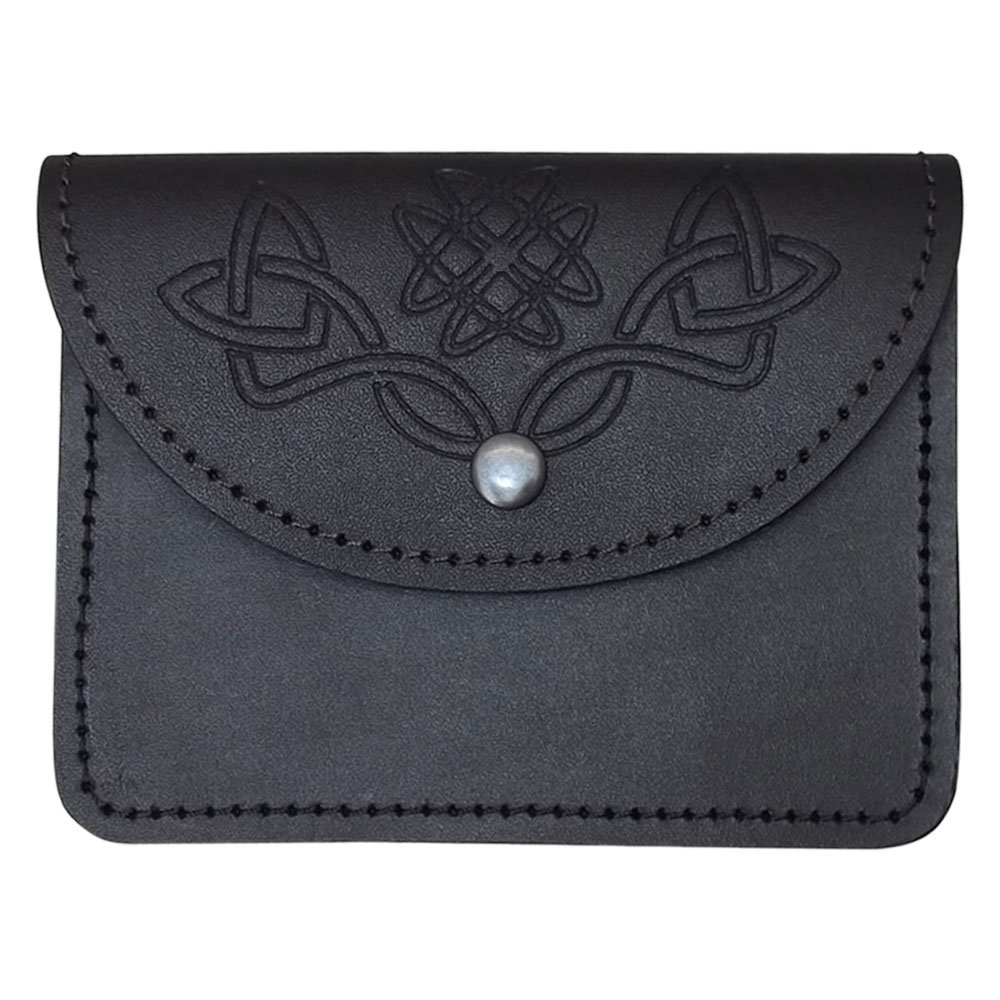 Scottish Leather Pouch for Men - Highland Kilt Belt Bag in Black | Multi-Design Utility Pouch for Pipers & Drummers | Perfect for Celtic Festivals, Renaissance Fairs & Highland Games