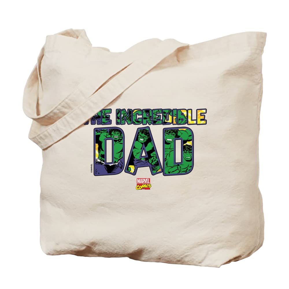 Hulk Dad Tote Bag - Natural Canvas Reusable Grocery Shopping Bag for Fathers Day, Gym, Beach & Grocery Haul | Durable Eco-Friendly Gift for Dad