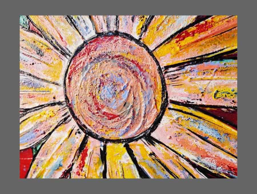 Passionate Red Sunflower Painting 75