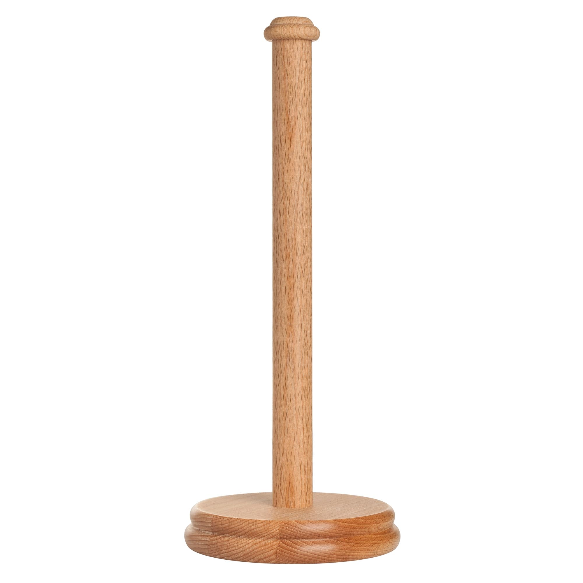 Premium HIC Kitchen Wooden Paper Towel Holder - FSC-Certified Solid Beechwood from Czech Republic - Countertop Organizer for Kitchen, Bathroom, and Office Use
