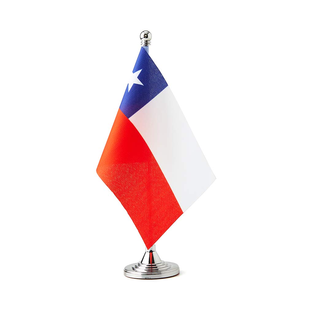 Chilean Flag - Small Mini Chilean Table Desk Flags for Decorations, Parties, and National Pride Displays