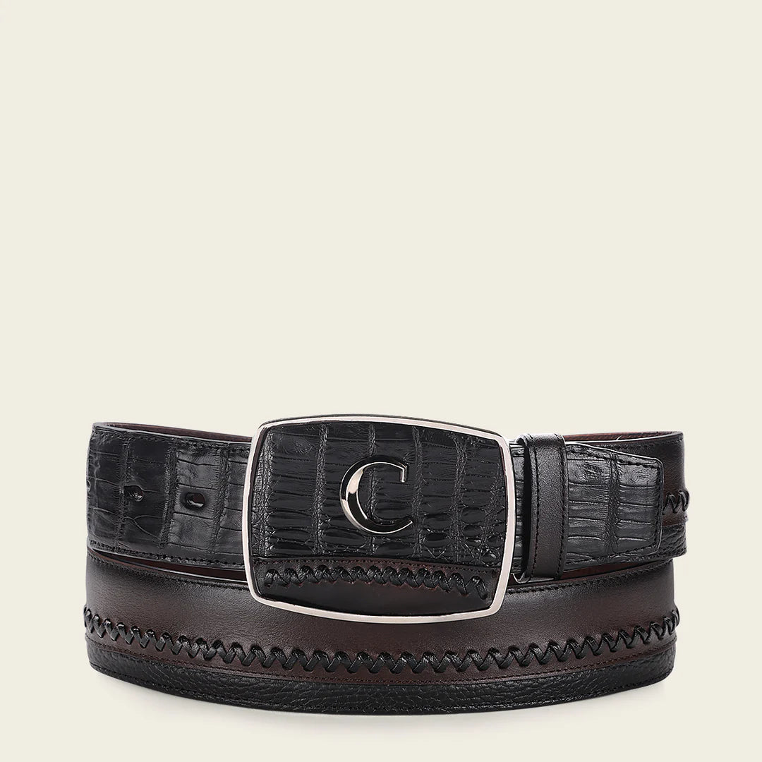 CV502FC Cuadra Black Casual Fashion Fuscus Leather Belt for Men - Stylish & Durable Accessory for Office, Jeans & Formal Wear