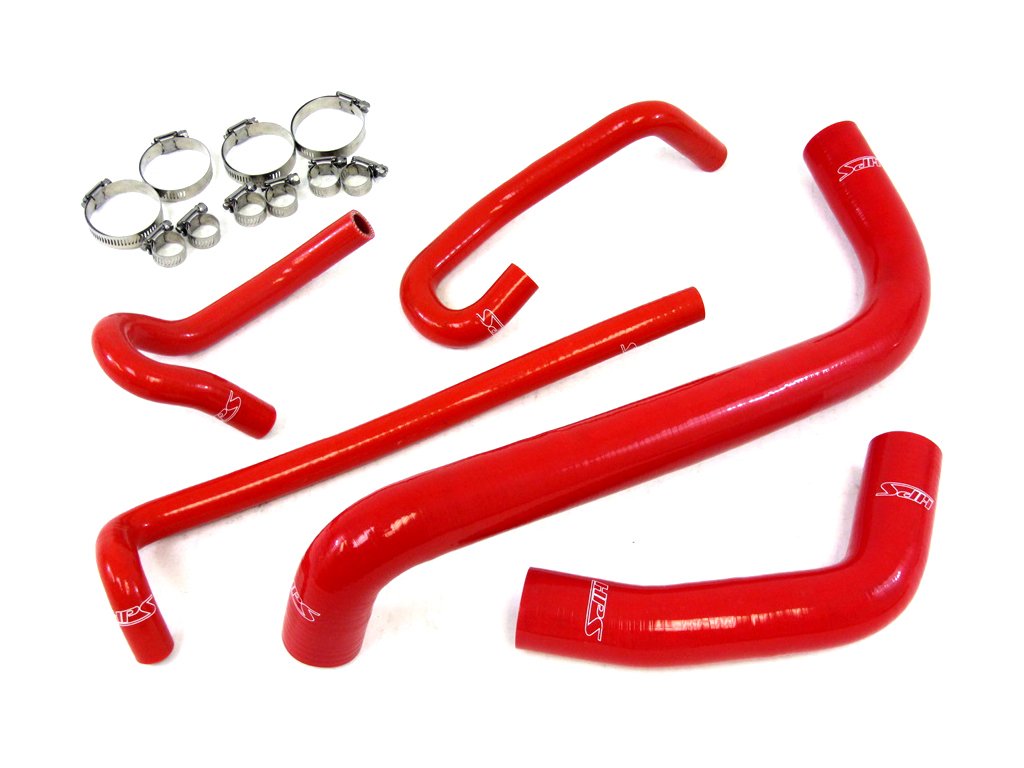 HPS 57-1425-RED-2 Red Silicone Radiator Coolant Hose Kit & Heater Hose Replacement - High Temperature Resistant for Car, Truck, SUV Cooling System Repair & Maintenance