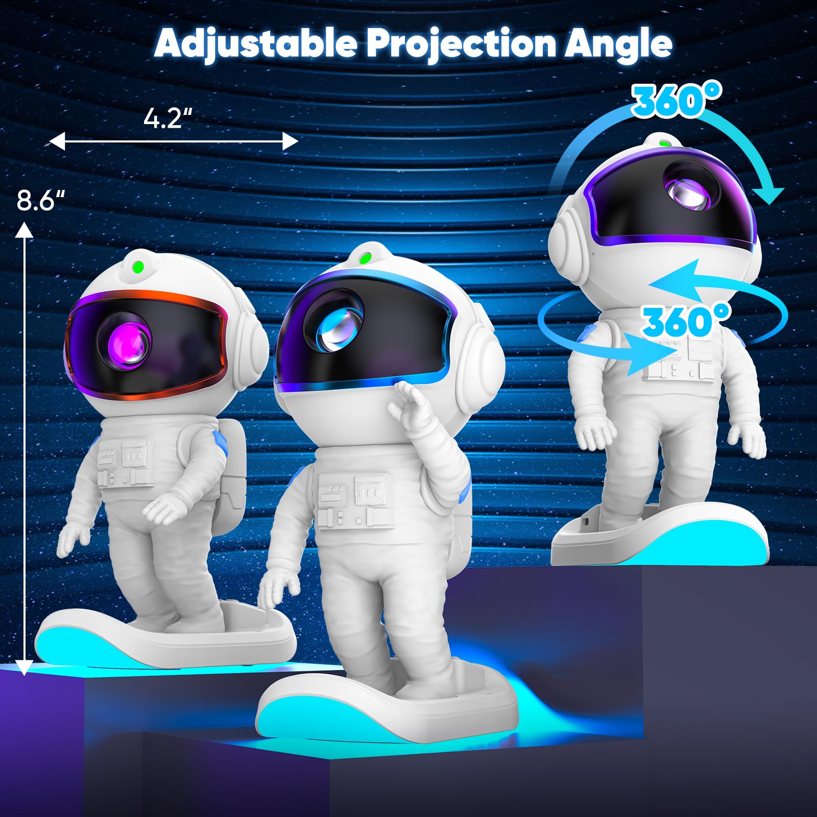 Astronaut Galaxy Projector - 360° Star Projector Night Light with Timer & Remote Control | Perfect for Bedroom, Nursery, Meditation & Home Decor | Great Gift for Adults, Teens, Kids (Christmas, Birthday)