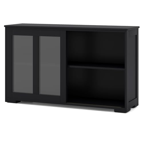 Black/Glass Sliding Door