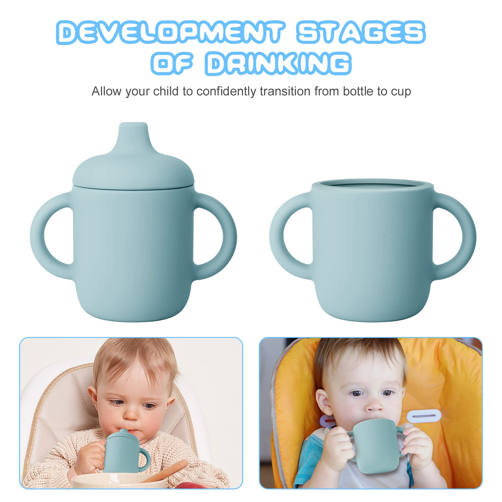 Vicloon 150ml Toddler Straw Cup - No Spill Sippy Cup for Baby Training | Home & Travel Use