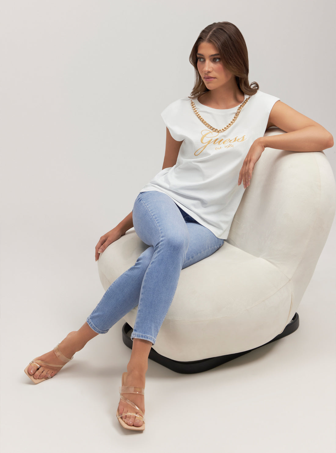 Eco-Friendly White Crystal Logo T-Shirt for Men & Women - Comfortable Cotton Tee for Casual Wear, Gym, and Everyday Outfits