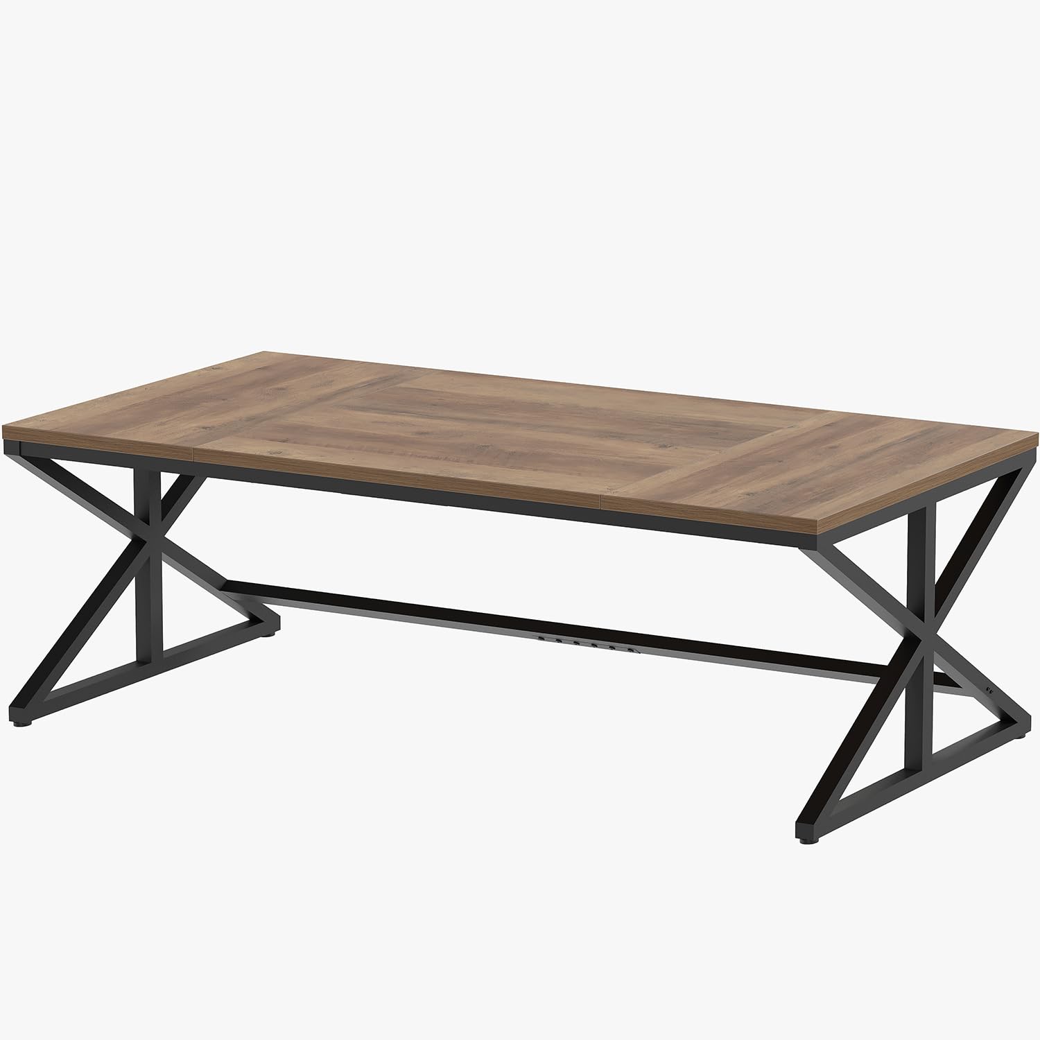 Rustic Large Computer Desk 70 Inch - Industrial Extra Long Home Office Desk, Wood PC Writing Work Study Table, Farmhouse Workstation Gaming Executive Desk for Two Person (Rustic Oak) - Perfect for Home Office, Study Room & Gaming Setup