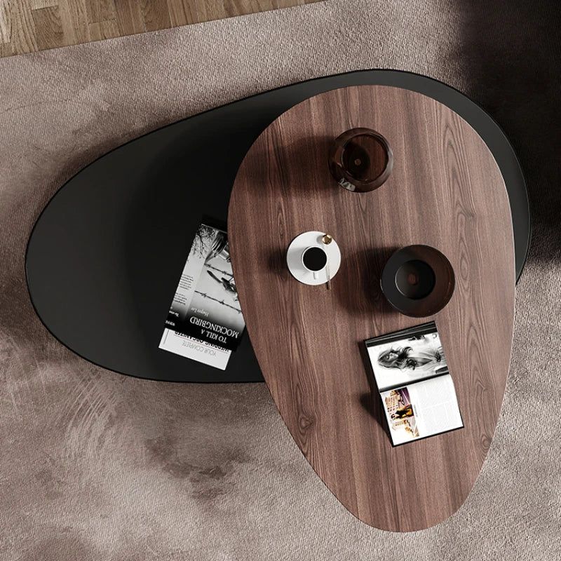 Minimalist Designer Pebble Coffee Table - Modern Living Room Decor, Stylish Home Accent for Small Spaces & Apartments