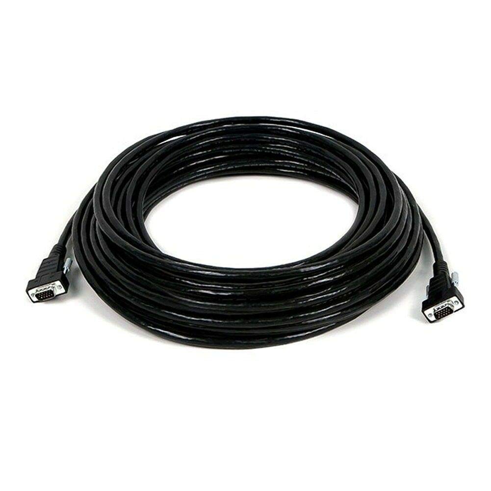 AYA Plenum-Rated (CMP) SVGA HD15 15-Pin Male to Male Monitor Cable - 25ft Triple Shielded Mini Coax for High-Definition Displays | Ideal for Office Workstations, Gaming Setups & Home Theater Systems