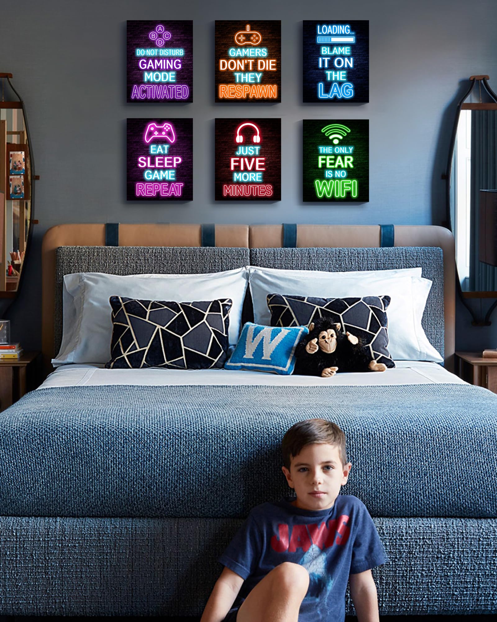 8x10 Framed Gaming Wall Art Poster - Cool Video Game Room Decor for Teen Boys & Gamers | Perfect for Bedroom, Man Cave, or Gaming Setup