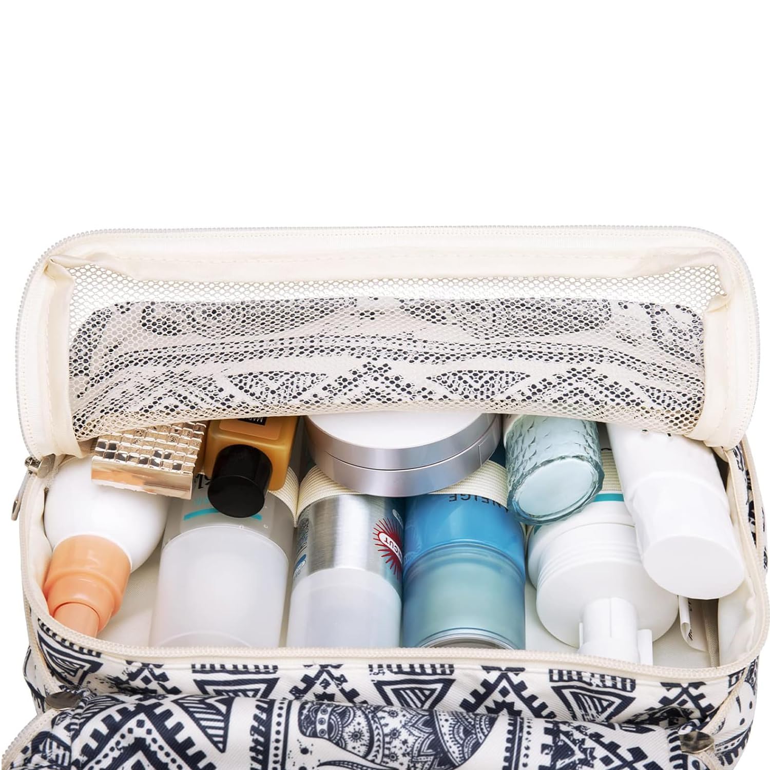 Waterproof Hanging Toiletry Bag for Women - Travel Cosmetic Organizer with Elephant Design | Perfect for Camping, Gym & Vacation Essentials Storage