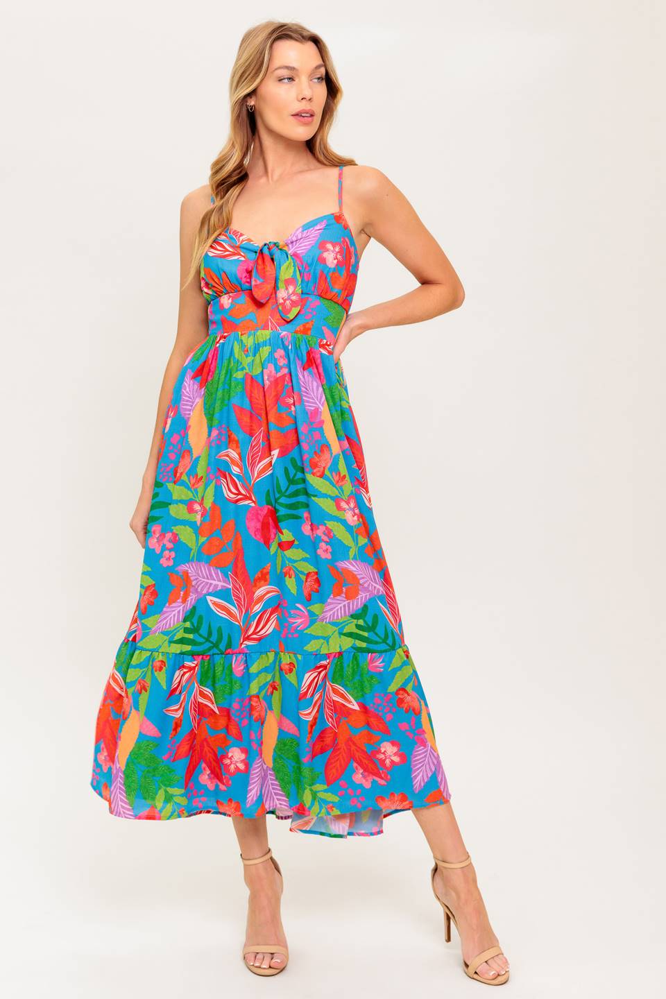 Color Crush Cami Dress in Blue - Flowy Summer Dress for Beach, Vacation & Casual Outings
