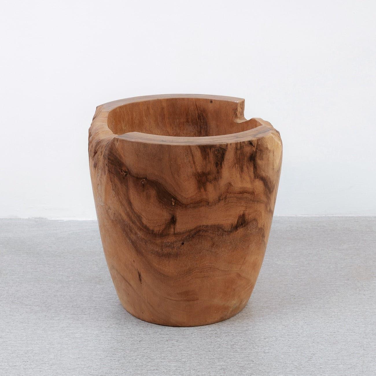 Premium Antigonus Teak Wood Vessel - Handcrafted Luxury Bowl for Home Decor, Wedding Centerpieces & Event Rentals | Durable Natural Wooden Serving Dish for Fruits, Salads & Display