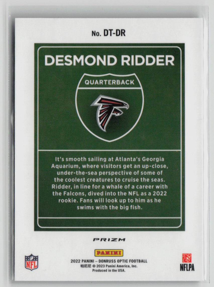 2023 Panini Donruss Optic Downtown Desmond Ridder Rookie Card #DT DR - NFL Football Collectible for Fans & Investors
