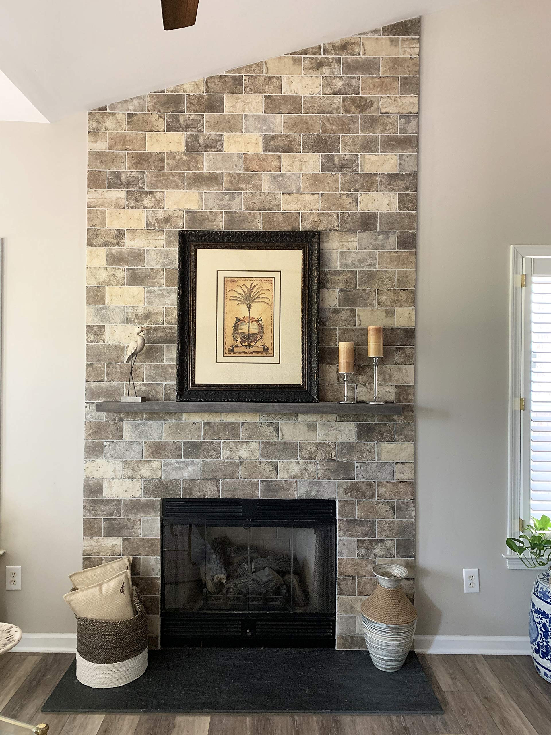 Joel's Antiques - 54 Inch Natural Wood Floating Shelves for Wall - Heavy Duty Rustic Wall Shelves - Perfect for Bedroom, Living Room, Kitchen Decor - Gray Wooden Shelf (54x6x2 Inches) - Ideal for Displaying Books, Photos, Plants and Home Decor Items