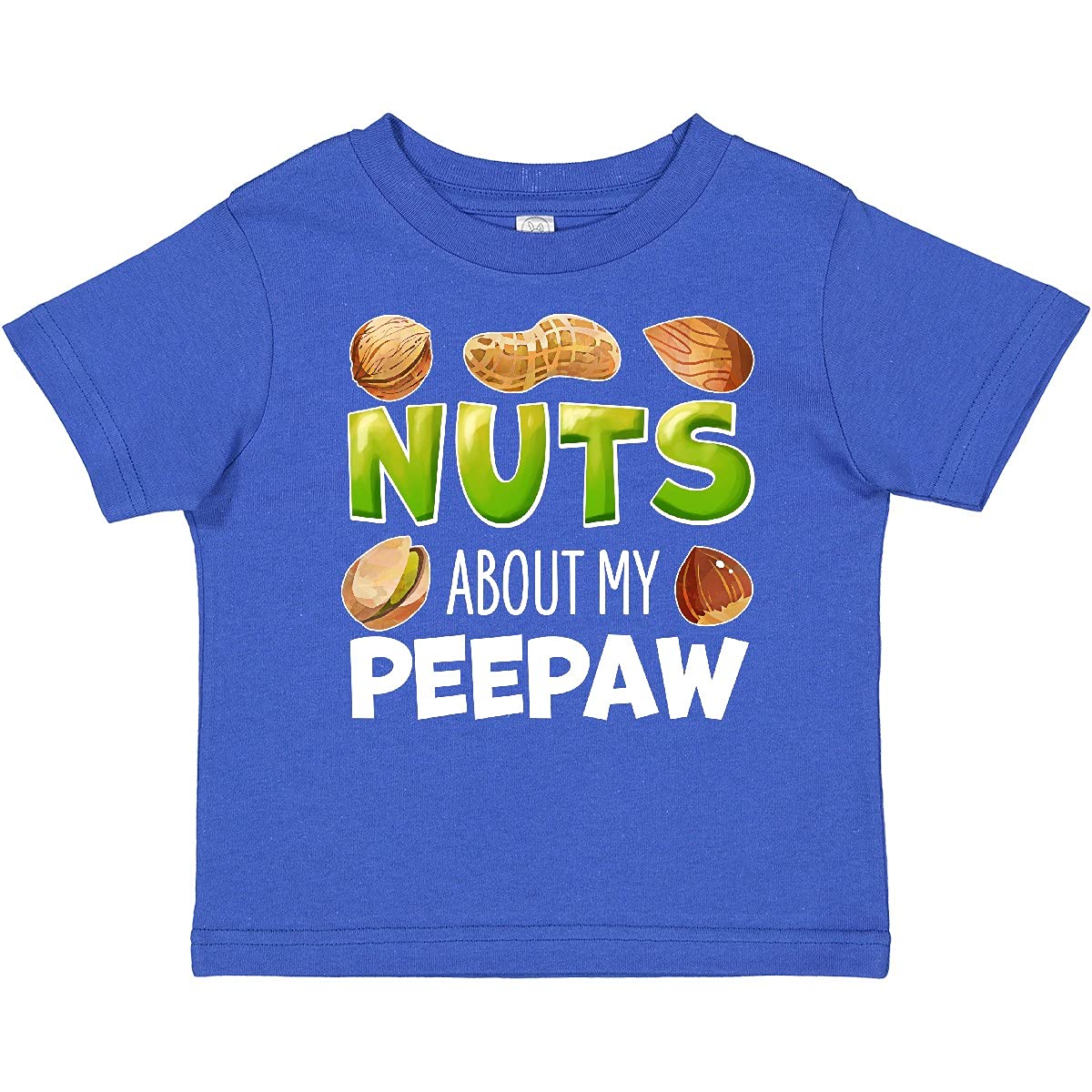 Inktastic 'Nuts About My Peepaw' Peanut Almond Pistachio Baby T-Shirt - Cute Grandfather Gift for Infants & Toddlers - Perfect for Family Photos & Special Occasions