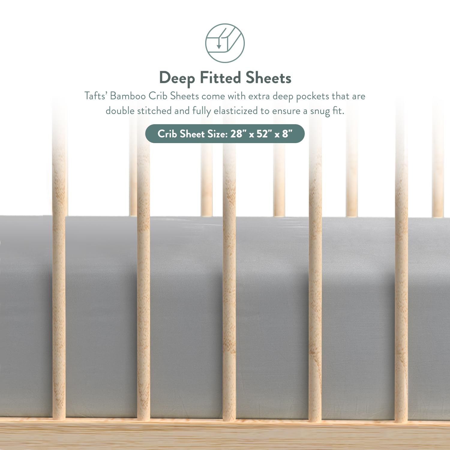 TAFTS Organic Bamboo Viscose Fitted Crib Sheet - 2 Pack (28