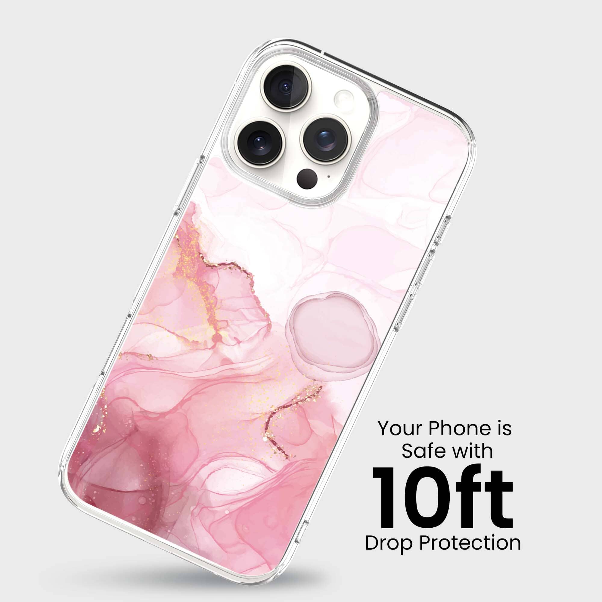 iPhone 16 Pro Case with MagSafe - Shockproof & Scratch Resistant Pink Marble Design - Perfect for Daily Use, Travel & Outdoor Activities