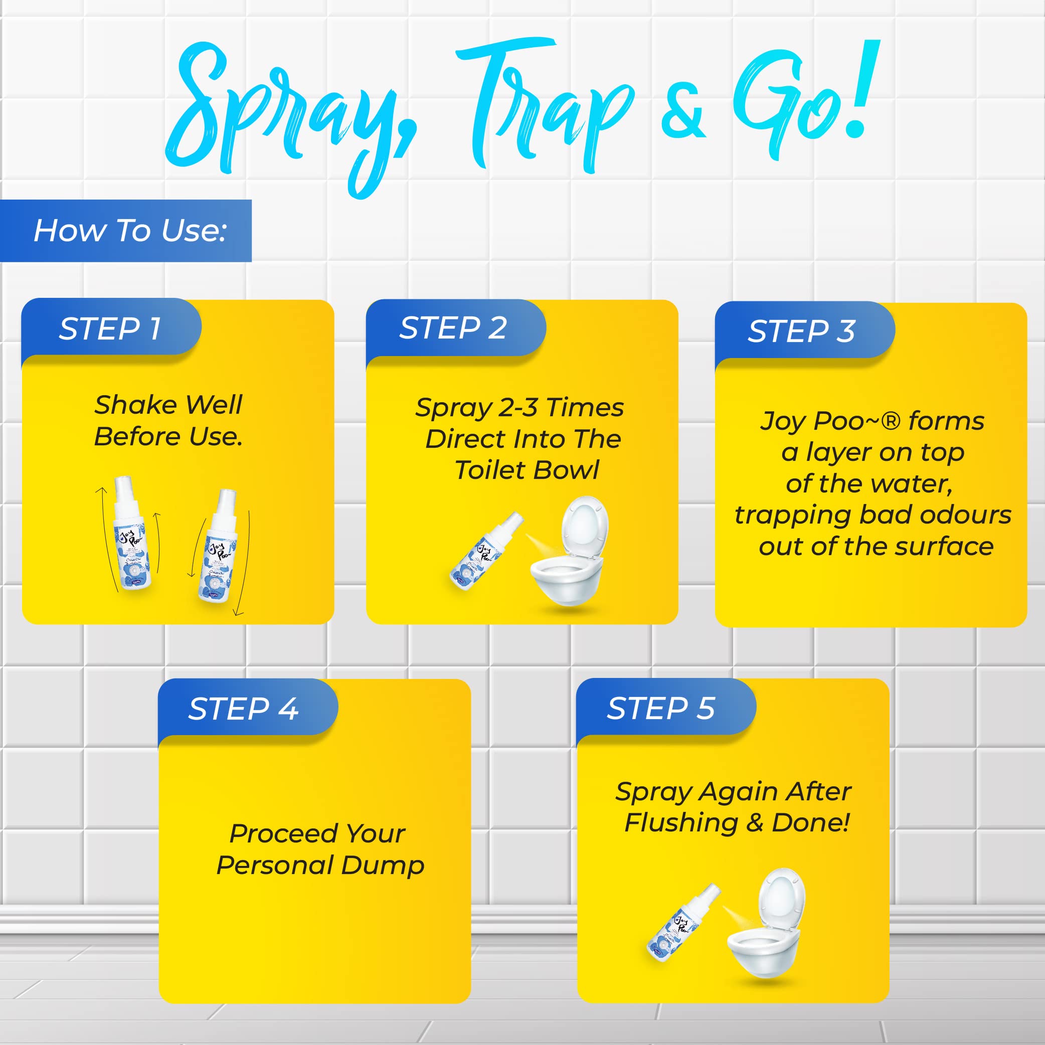 JoyPoo Natural Essential Oil Odor Eliminator Spray Set - 4X Lemongrass, 3X Oceanic Romance, 3X Lovely Buddy (2oz/Bottle, 350 Sprays Each) - Freshen Home, Car, Gym & Pet Areas - Non-Toxic Air Freshener for Daily Use