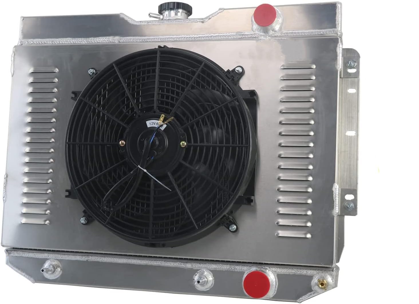 High-Performance 3-Row Aluminum Radiator for 1959-1965 Chevy Impala, El Camino, Bel Air, Biscayne V8 - Includes Shroud & Fan Relay Kit - Perfect for Classic Car Restoration & Hot Rod Upgrades