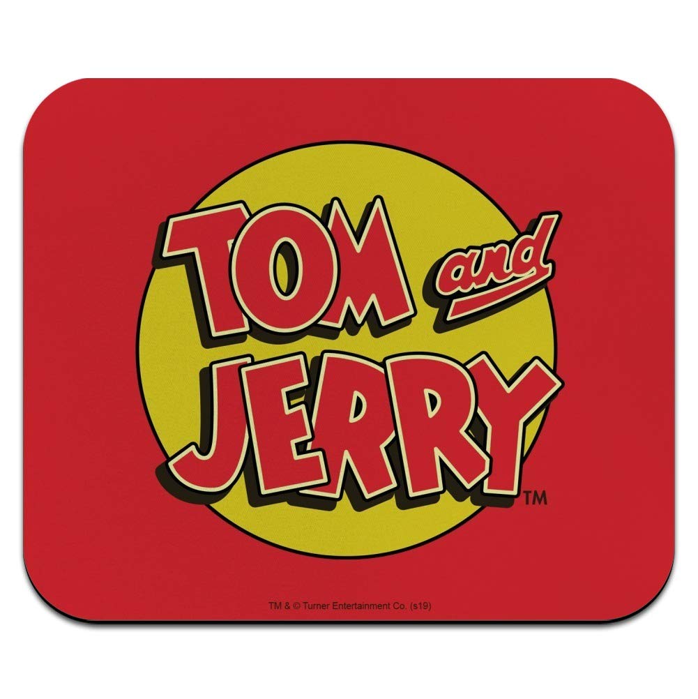 Tom and Jerry Logo Low Profile Thin Gaming Mouse Pad - Non-Slip Rubber Base for PC, Laptop, Office & Home Use - Perfect for Work, Gaming & Graphic Design