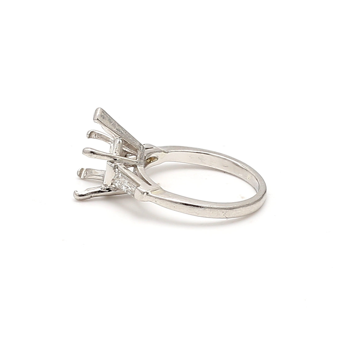0.35 Carat Tapered Baguette G VS1 Diamond Platinum Semi Mount Ring - Elegant Engagement & Wedding Band for Women