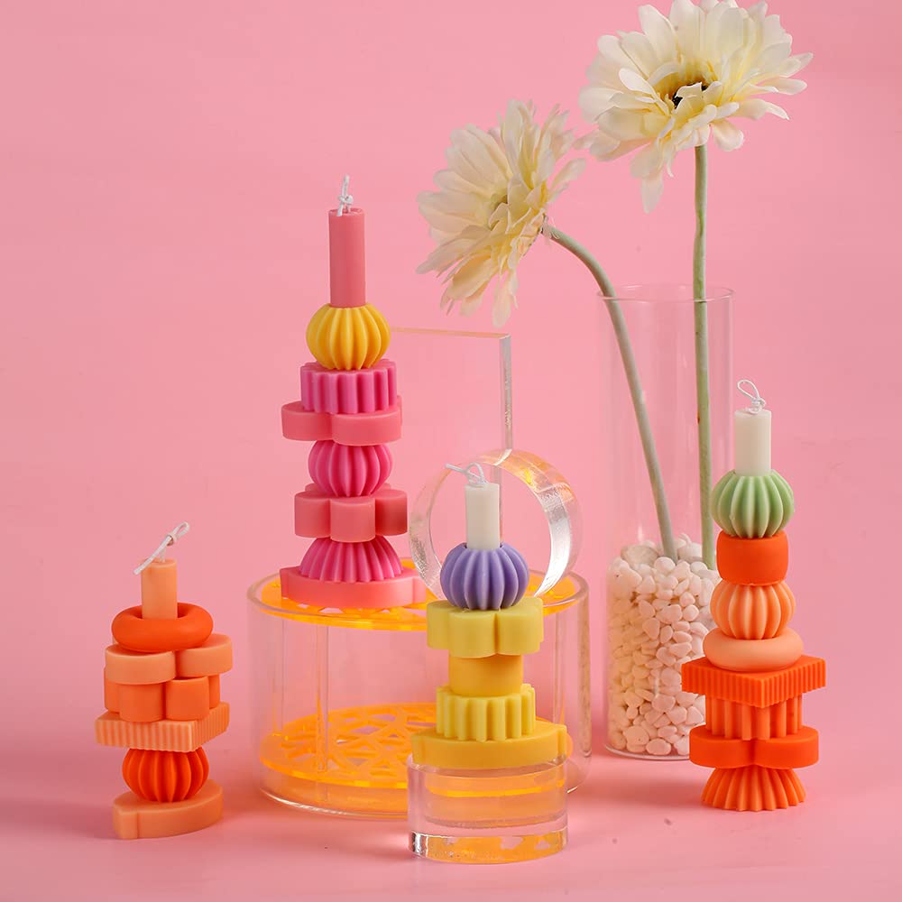 Kids Candle Making Kit with 12PCS Geometric Silicone Molds - DIY Aromatherapy Candle Craft Set for Birthday Parties, Classroom Activities & Holiday Gifts