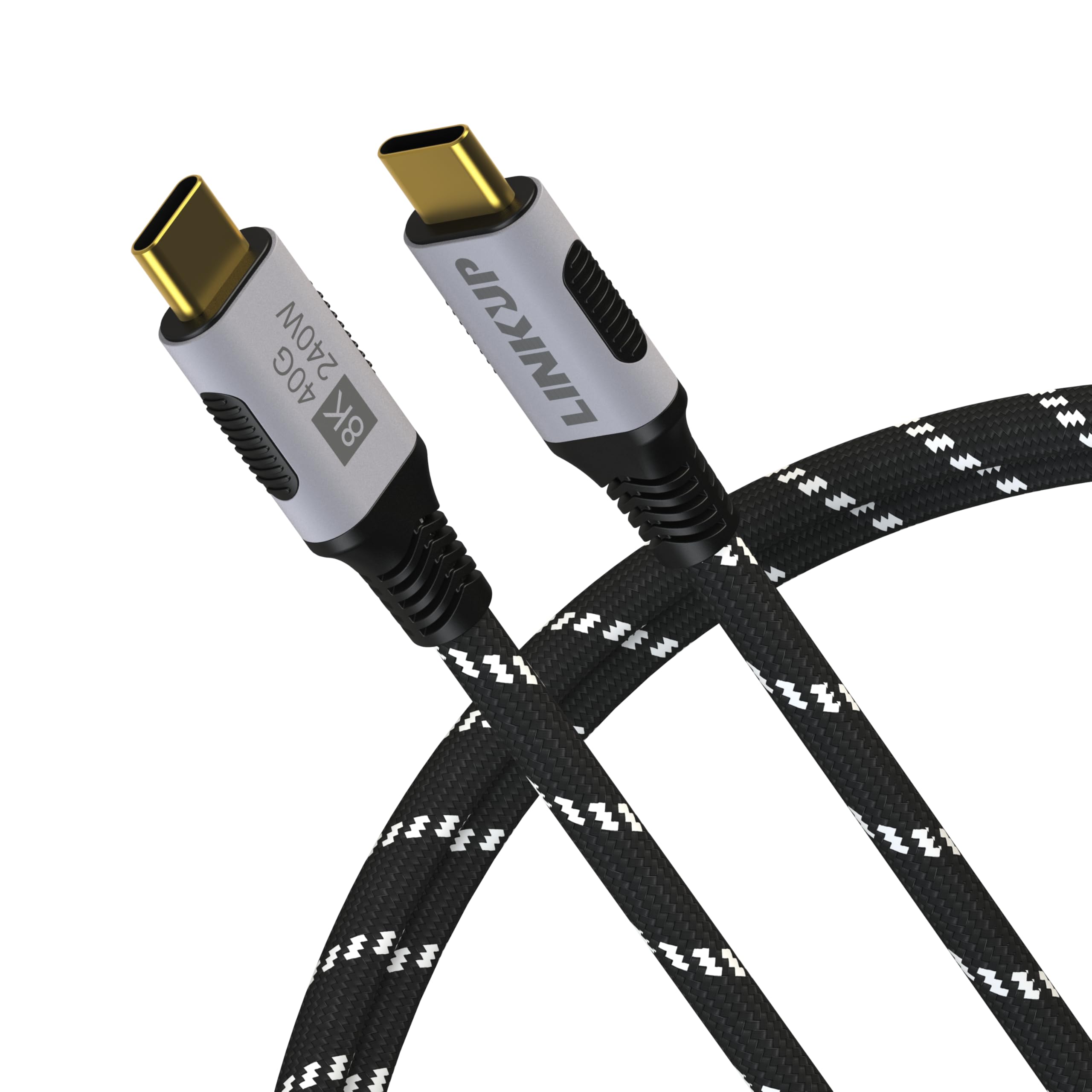 LINKUP USB 4.0 240W 40Gbps Type-C Thunderbolt 4 Cable (2m/6.6ft) - 8K@60Hz Video, Super Fast Charging & Data Transfer - Compatible with iPhone 15/16 Pro/Max, MacBook Pro/Air, iPad Pro, Galaxy S23 - Perfect for Home Office, Gaming & Multimedia Streaming