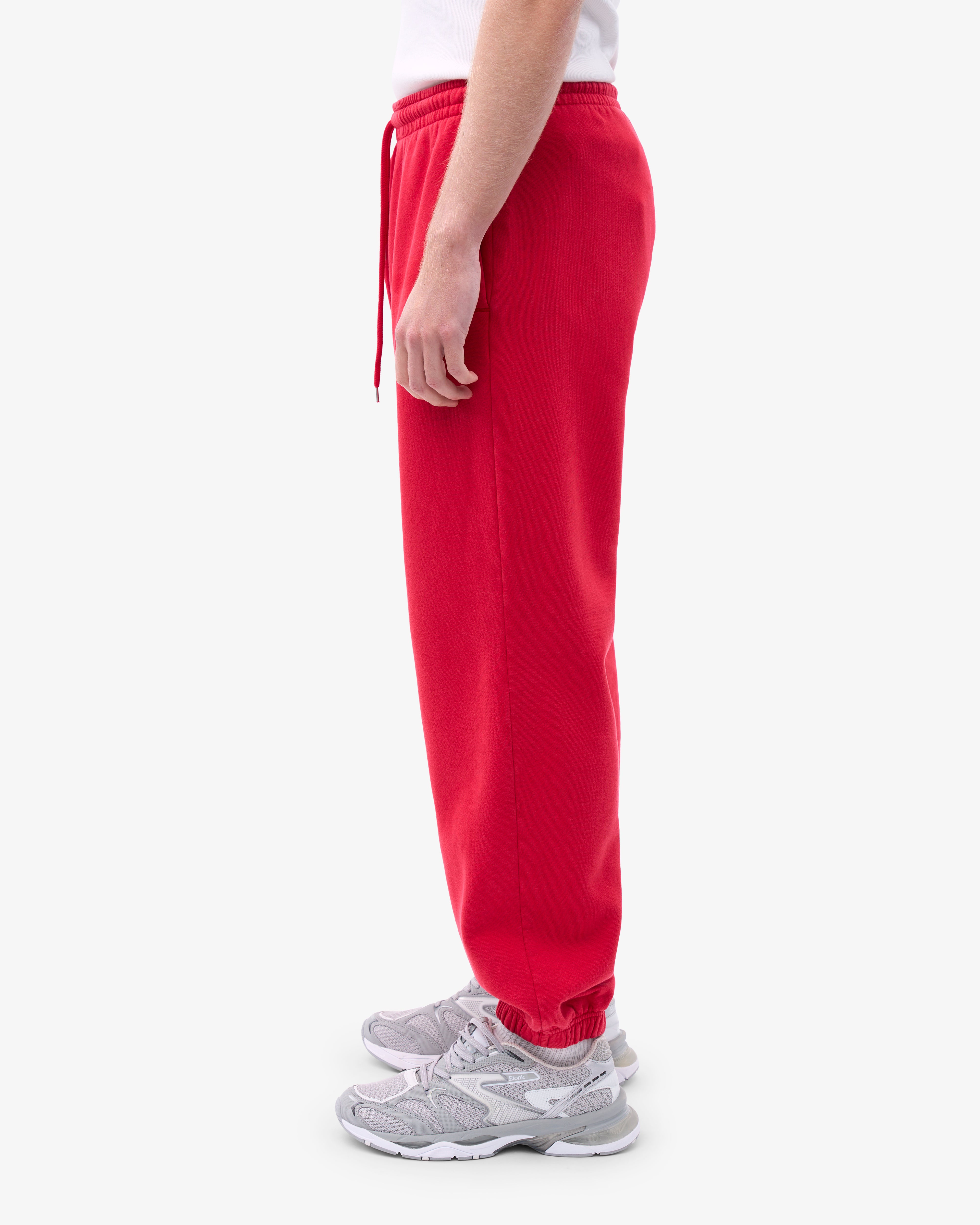 Organic Relaxed Sweatpants for Women - Soft Cotton Lounge Pants in Scarlet Red | Perfect for Yoga, Home Wear & Casual Outfits