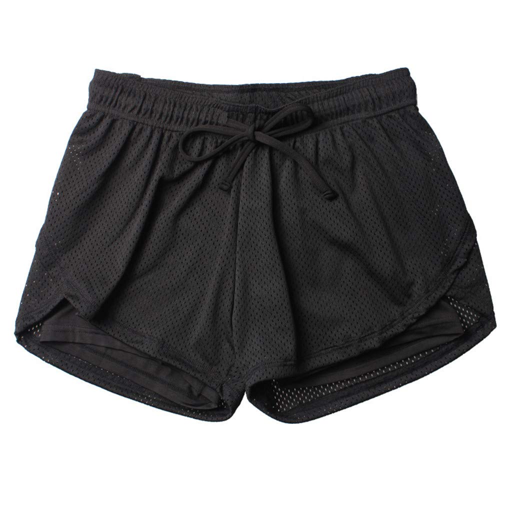 Niuwa Women's Quick-Dry Sports Shorts - Summer Athletic Running Shorts for Fitness, Yoga & Outdoor Activities (Black, Size S) | Perfect for Gym, Jogging & Casual Wear