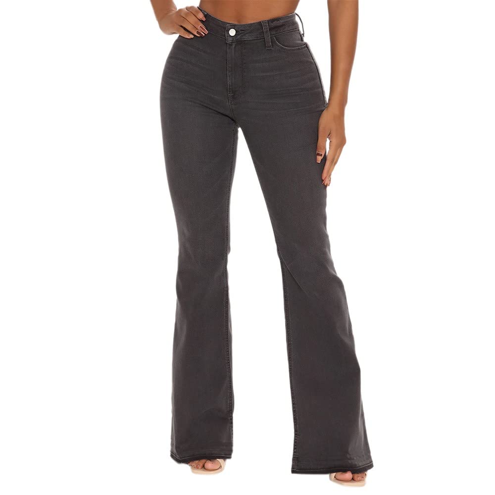 Vintage Hippie Flare Jeans for Women - High Waisted Stretchy Bell Bottom Jeans with Curvy Fit & Slimming Design | Perfect for 70s Retro Fashion, Music Festivals and Boho Chic Outfits