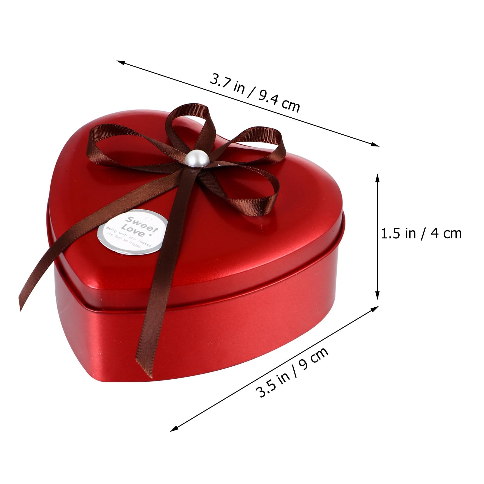 Heart-Shaped Tin Cookie Box with Lid - Small Metal Candy Storage Container for Gifts, Cookies & Treats - Perfect for Valentine's Day, Wedding Favors & Party Decor