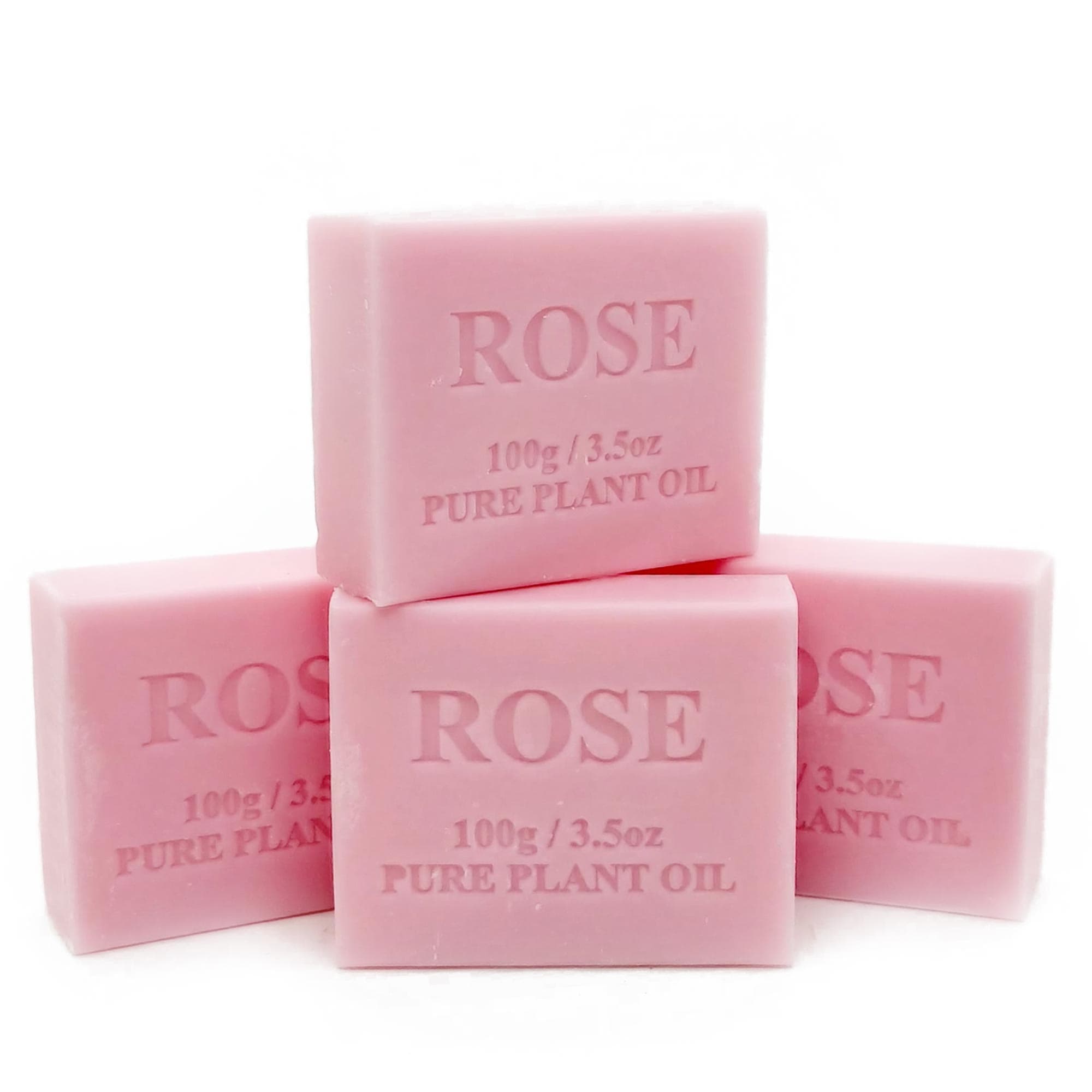 4x 100g Pure Natural Rose Scented Plant Oil Soap Bars - Vegan, Chemical-Free, Handmade in Australia - Perfect for Sensitive Skin & Eco-Friendly Bathing