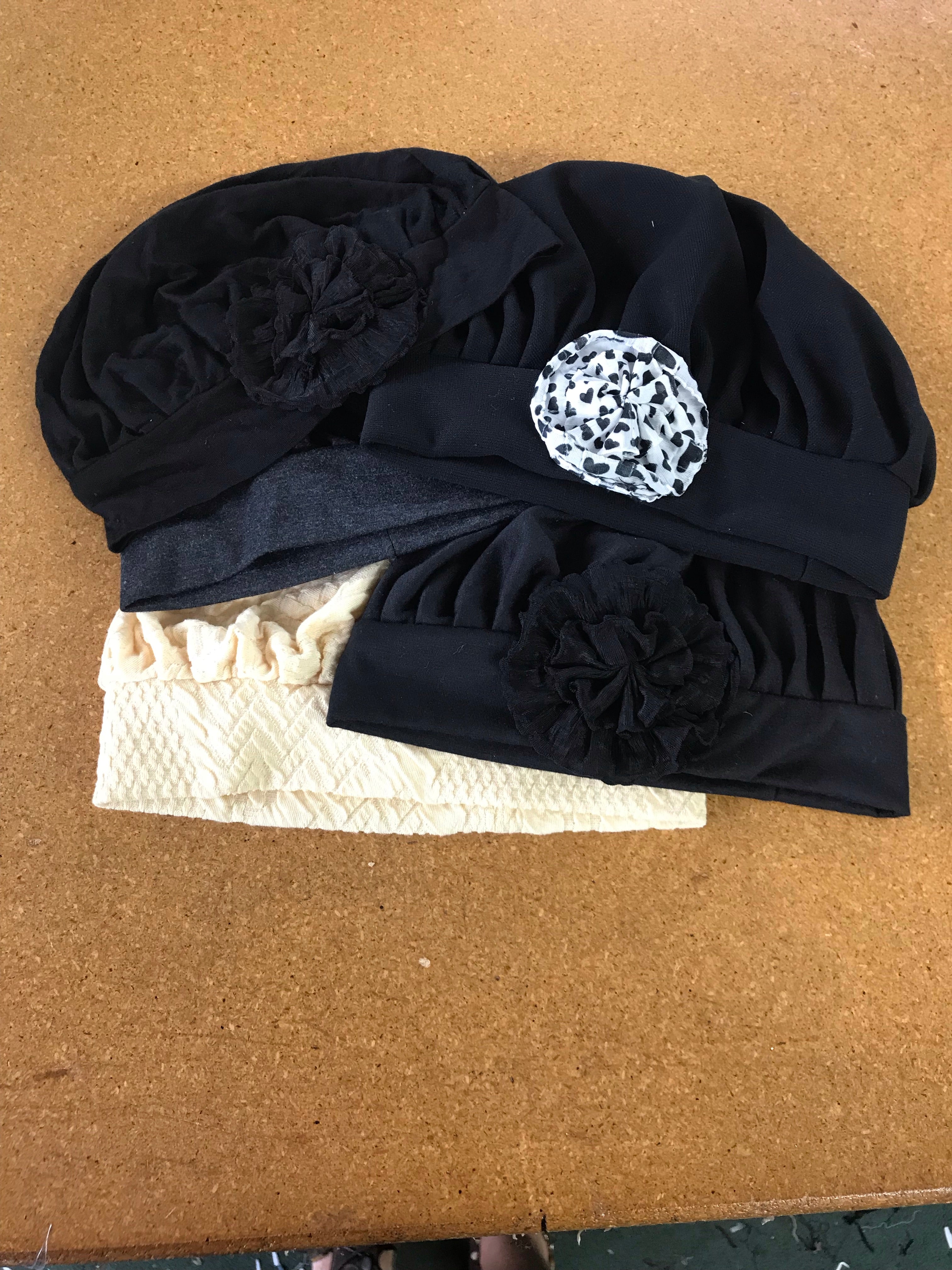 CLOSEOUT Pleated Hats - 3 Pack Slouchy Caps for Women & Men | Daywear & Sleepwear | Soft & Comfortable | Made in NYC | Perfect for Travel, Lounging & Outdoor Activities