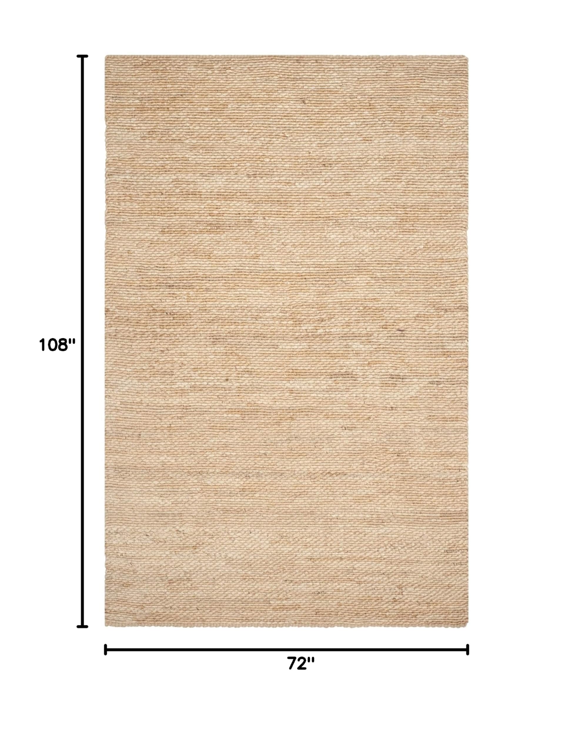 SAFAVIEH Natural Fiber Handmade Jute Area Rug 6x9 Feet - Eco-Friendly Floor Covering for Living Room, Bedroom & High Traffic Areas | Durable & Stylish Home Decor (NF459A)