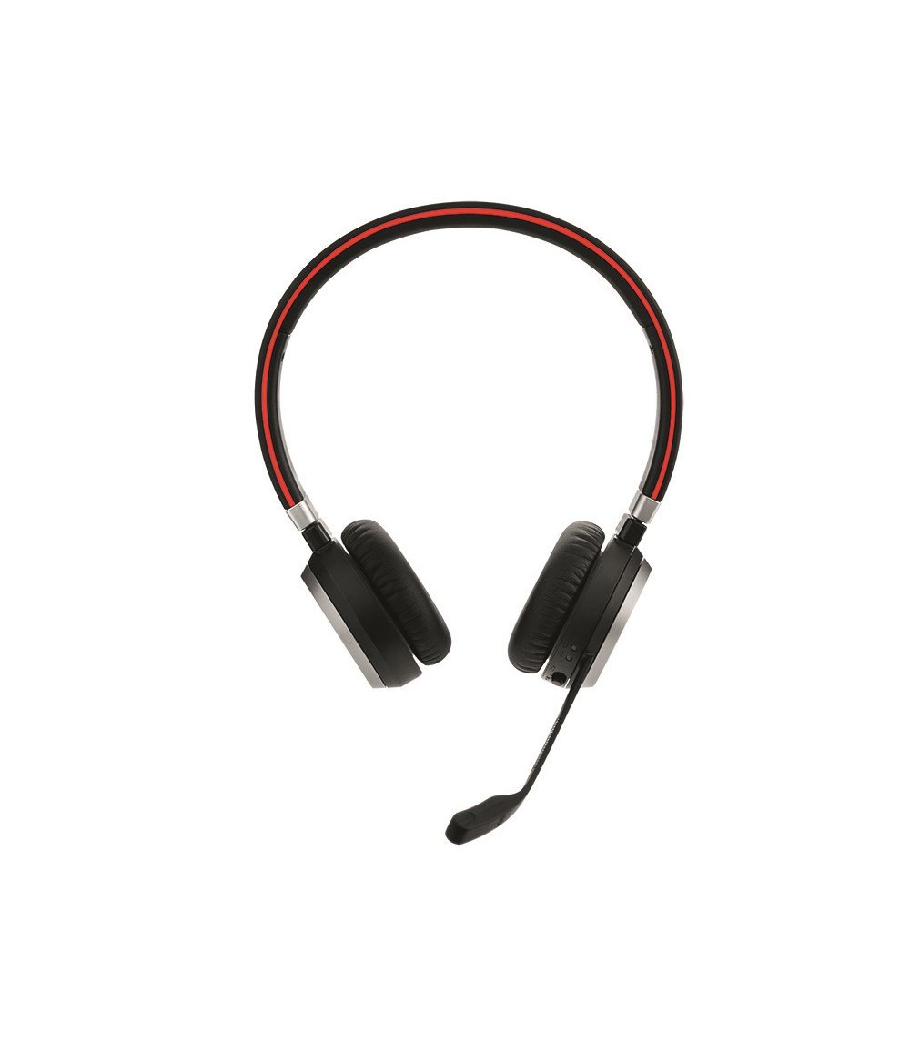 Jabra Evolve 65 Wireless Bluetooth Stereo Headset with Noise Cancelling Mic - MS Version Bundle Includes USB Dongle, Charging Stand & Extra Ear Cushions - Compatible with Skype, Teams, Zoom, PC, Mac & Smartphones - Perfect for Home Office, Remote Work & Video Conferencing