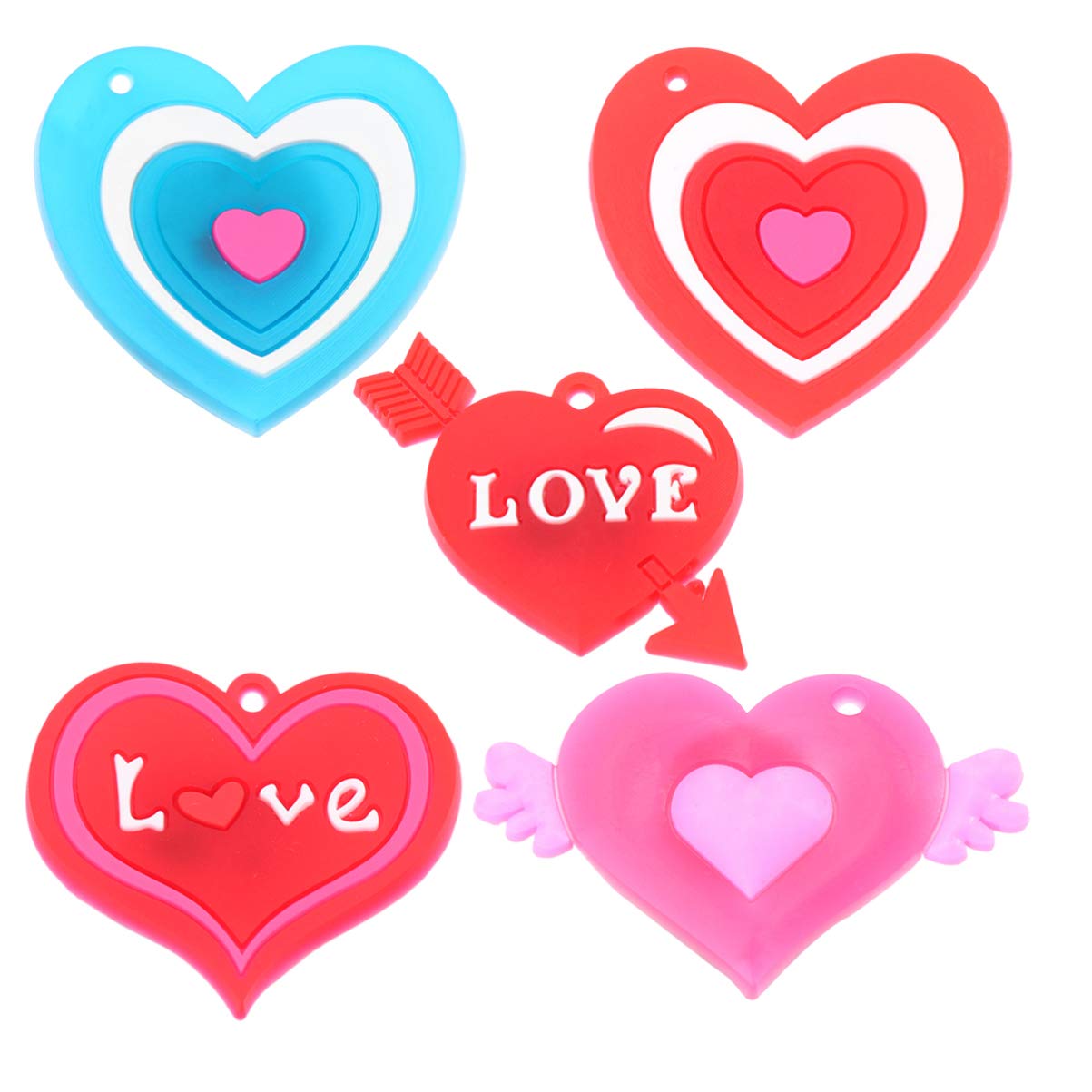Amosfun 5pcs LED Light Up Heart Brooch Pins - Flashing Light Badges for Wedding, Birthday, Valentine's Day Party Favors & Gifts - Perfect for Prom, Anniversary, Christmas Celebrations & Costume Accessories