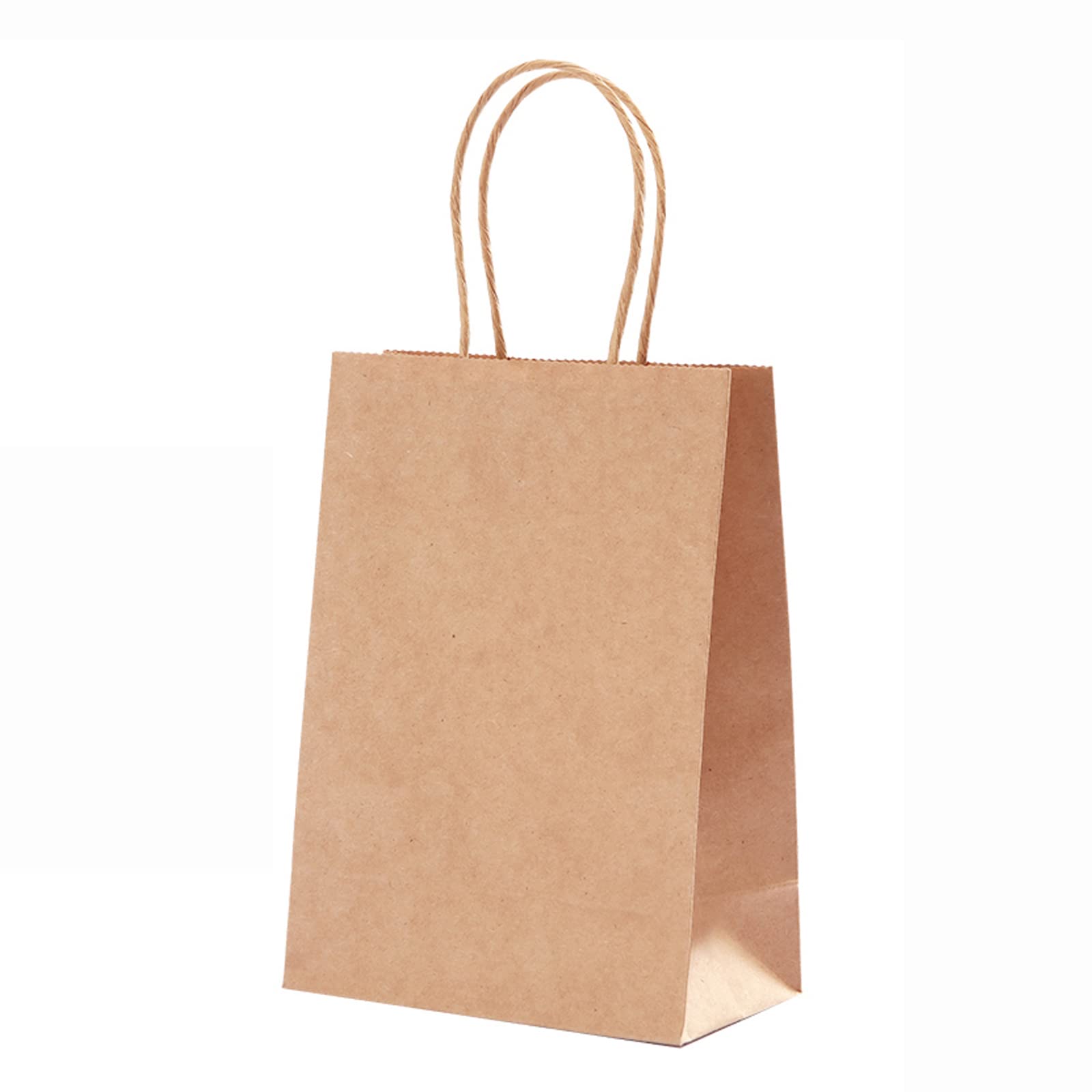 100 Pcs Kraft Paper Bags with Handles - 6x3x8 Inches Eco-Friendly Brown Shopping Bags for Retail Stores, Restaurants, Takeout, Grocery, Bakery, DIY Crafts & Gift Wrapping - Perfect for Parties, Weddings and Farmers Market Use